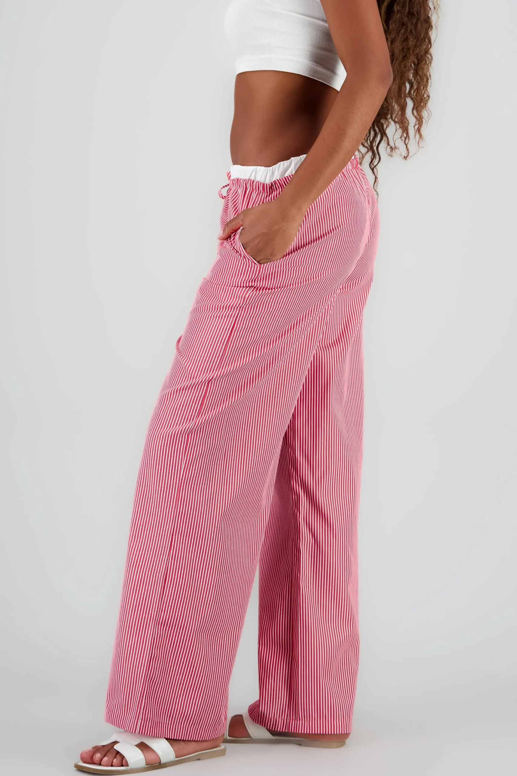 Shasa Wide Leg Striped Pants