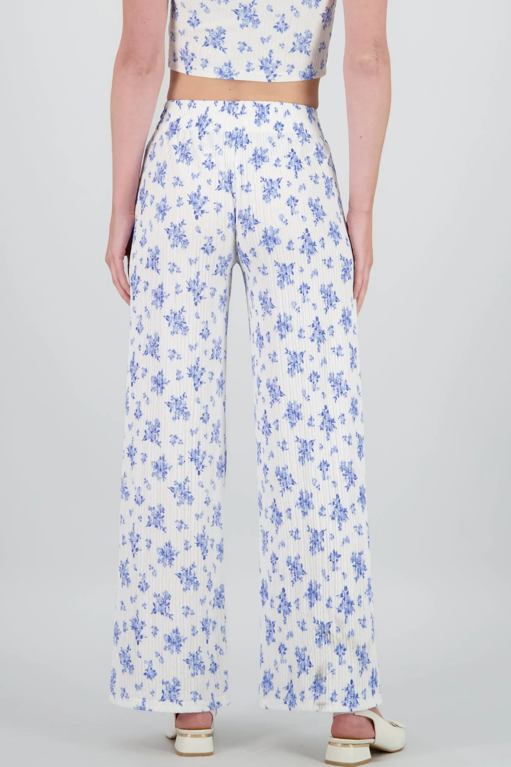 Shasa Wide Leg Textured Pants