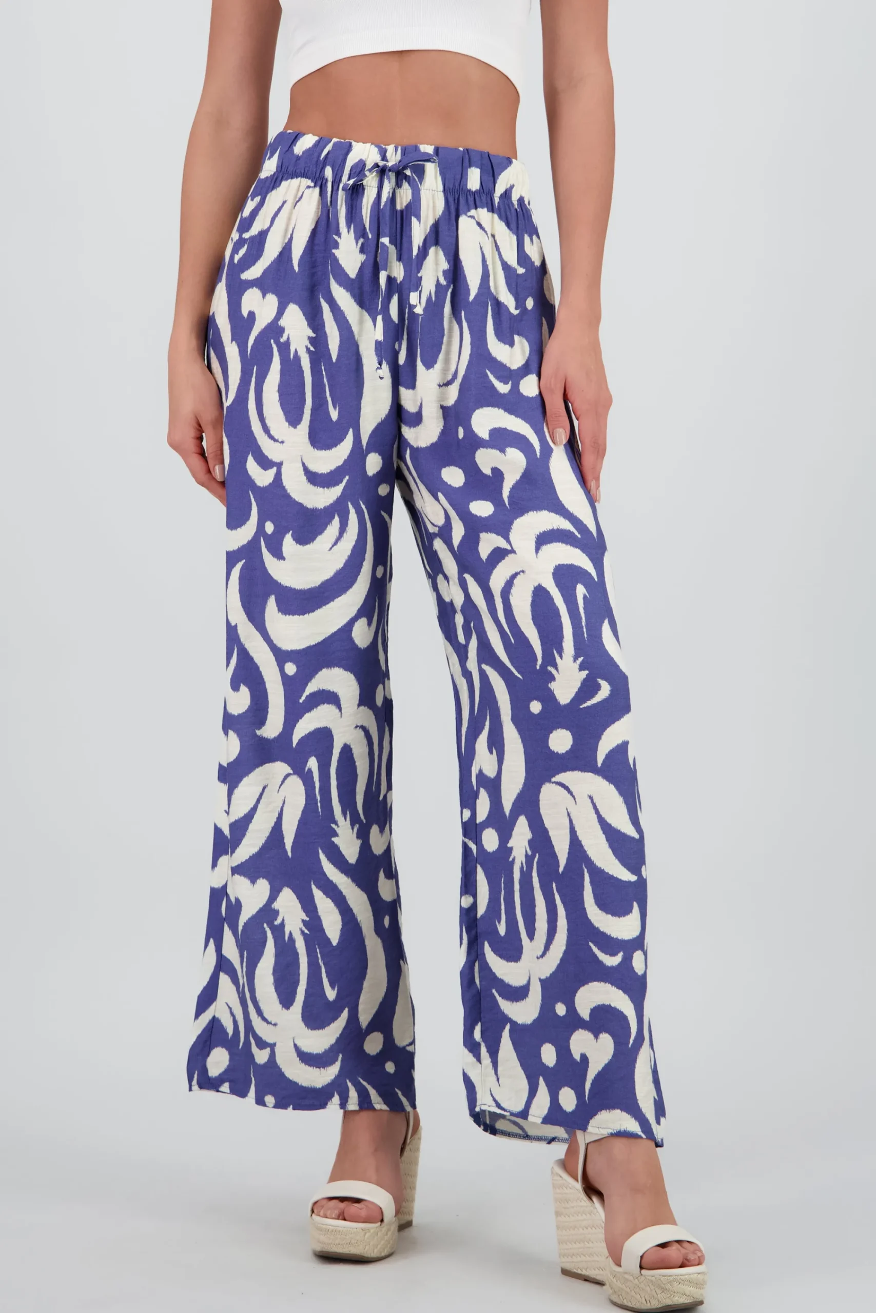 Shasa Wide Pants with Elastic Waistband