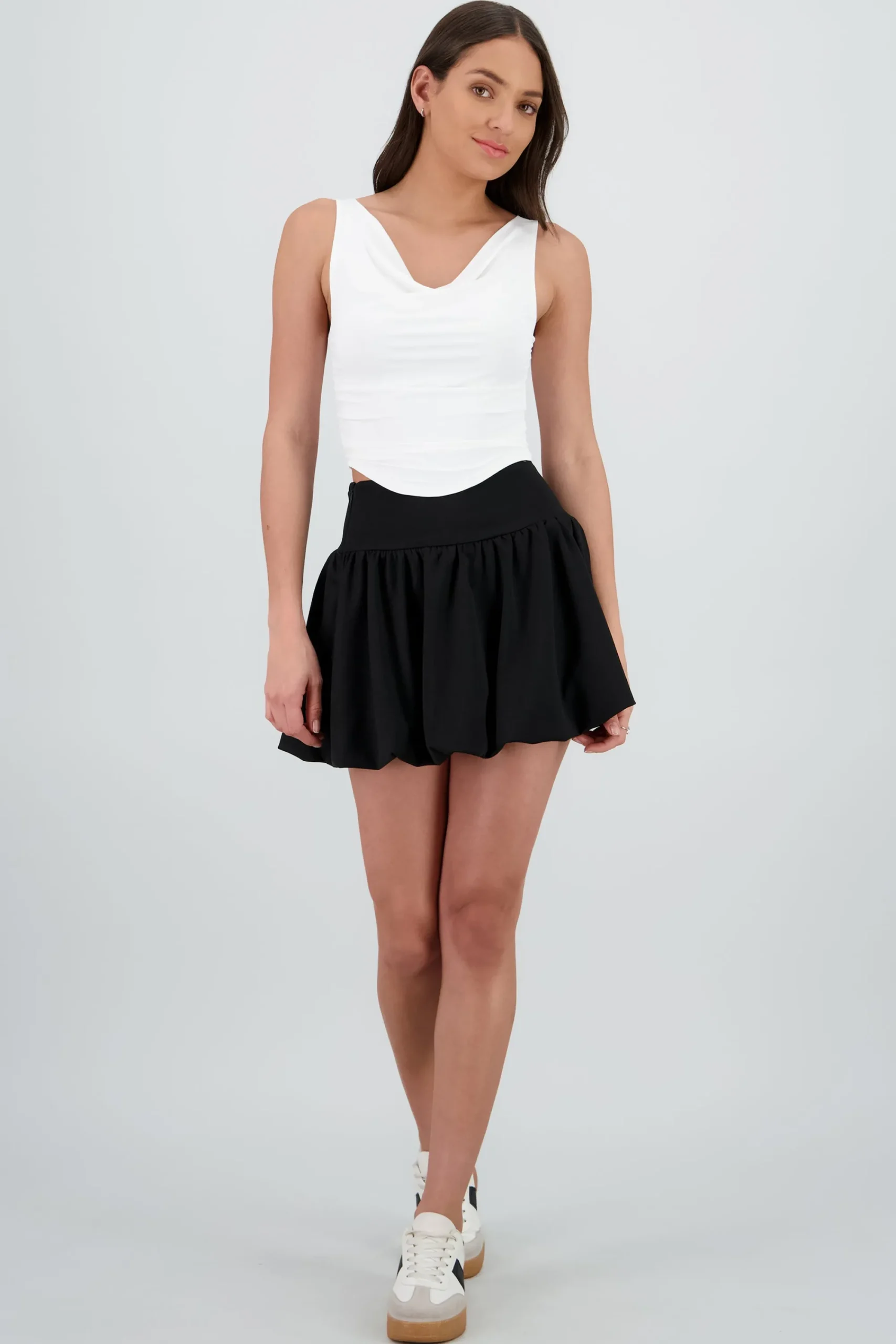 Shasa Wide Waistband Detail Mini Skirt