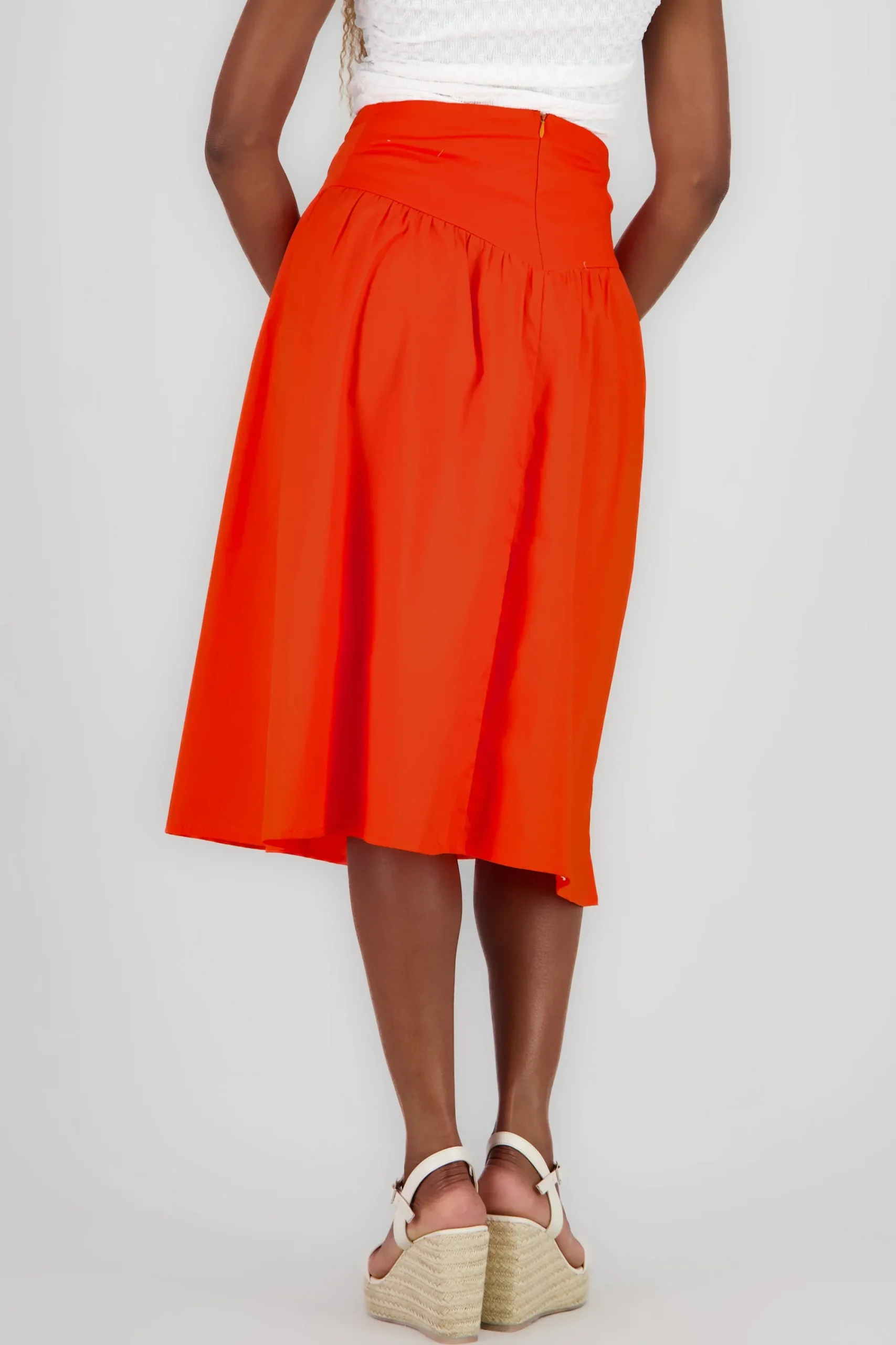 Shasa Wide Waistband Midi Skirt