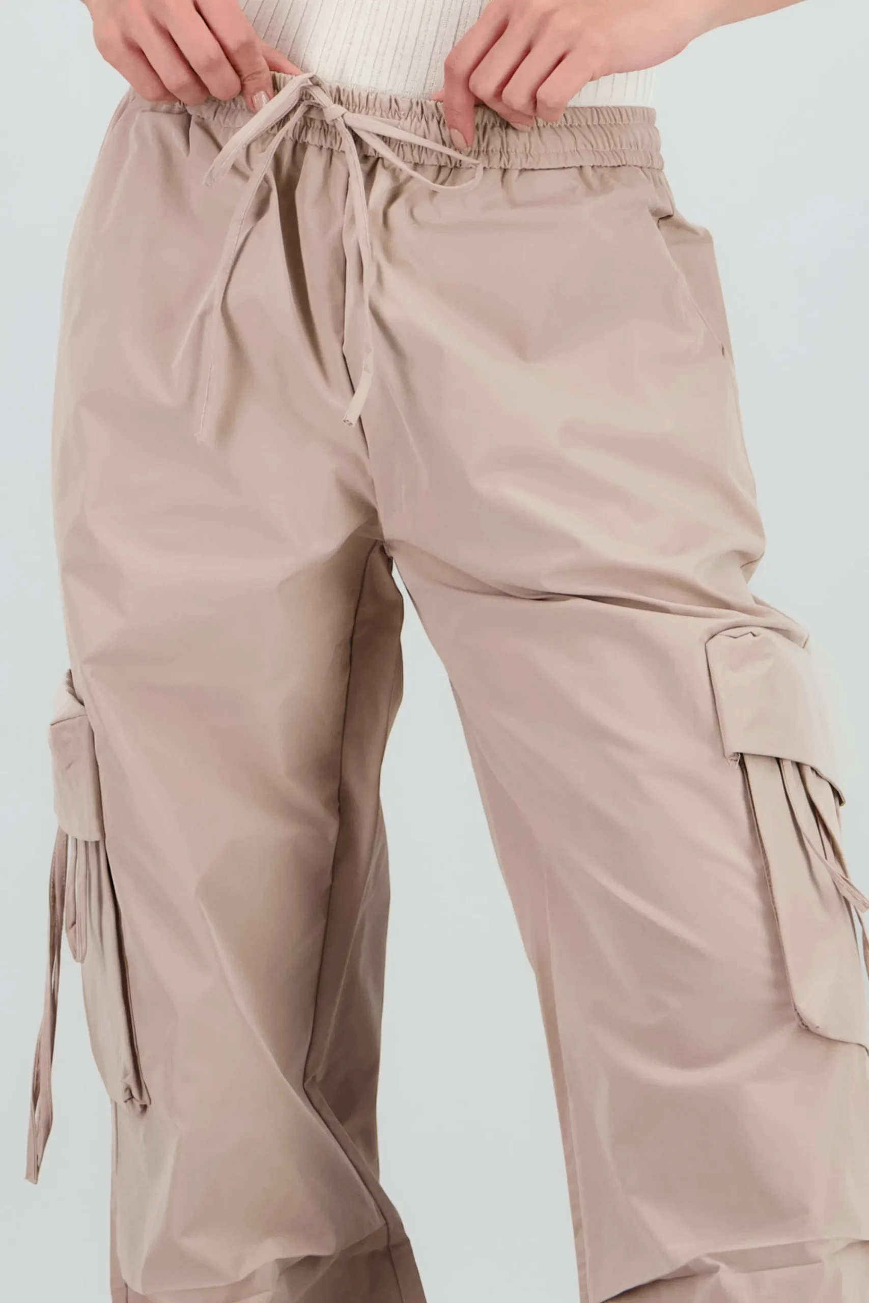 Shasa Wide-Leg Pants with Pocket and Tie Detail